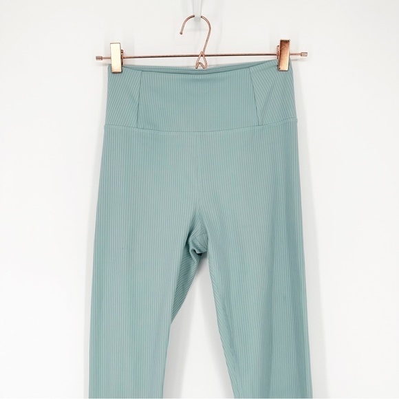 Girlfriend Collective Ribbed High Rise Compressive Legging in Mist - Picture 5 of 7